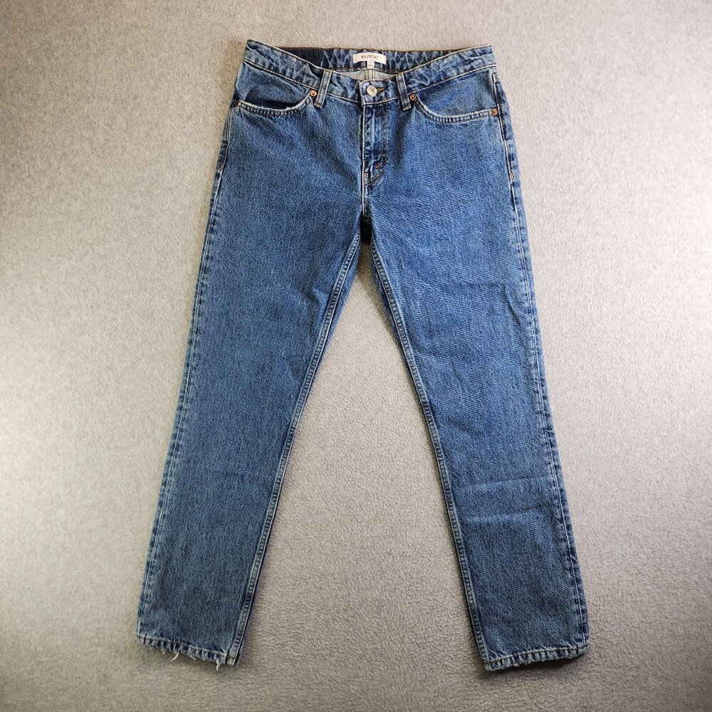 Re/Done Jeans Womens 28 Blue Mere 70s Low Rise Straight Heavy Denim